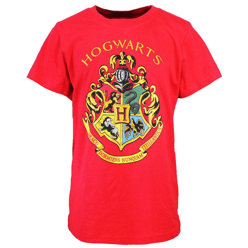 kasseapparat fe køleskab Harry Potter Hogwarts Emblem Kids T-Shirt Red - Popmerch.com
