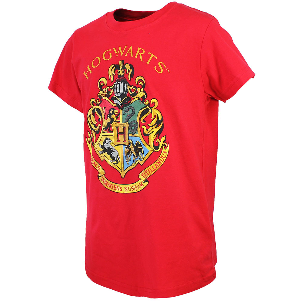 Harry Potter Hogwarts Emblem Kids T-Shirt Red - Popmerch.com