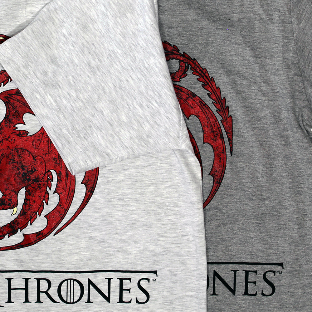 Game of Thrones Game of Thrones Dragon T-Shirt Light and Dark Coloured Game of Thrones Game of Thrones Dragon T-Shirt Light and Dark Coloured