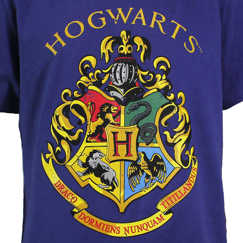 Harry Potter Harry Potter Hogwarts Emblem Kinder T-Shirt Blau Harry Potter Harry Potter Hogwarts Emblem Kinder T-Shirt Blau