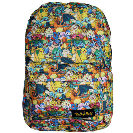 Pokémon Großer Rucksack mit Pokémon-Charakteren im Allover-Print – offizielles Merchandise Pokémon Großer Rucksack mit Pokémon-Charakteren im Allover-Print – offizielles Merchandise