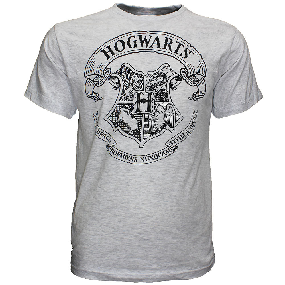 Harry Potter Harry Potter Hogwarts-Schulemblem-T-Shirt Grau Harry Potter Harry Potter Hogwarts-Schulemblem-T-Shirt Grau