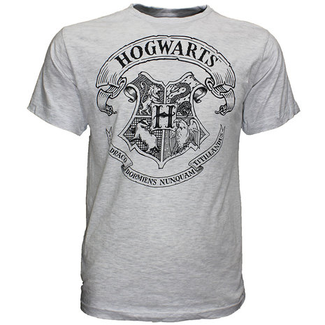 Harry Potter Harry Potter Hogwarts School Embleem T-Shirt Grijs Harry Potter Harry Potter Hogwarts School Embleem T-Shirt Grijs