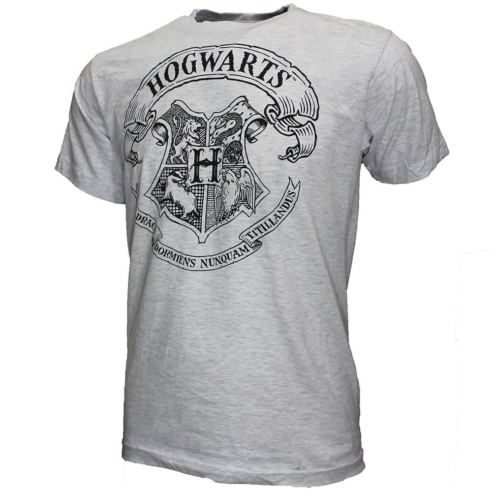 Harry Potter Harry Potter Hogwarts-Schulemblem-T-Shirt Grau Harry Potter Harry Potter Hogwarts-Schulemblem-T-Shirt Grau