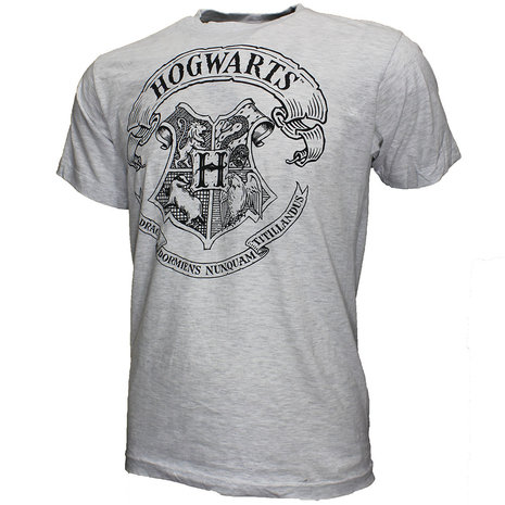 Harry Potter Harry Potter Hogwarts-Schulemblem-T-Shirt Grau Harry Potter Harry Potter Hogwarts-Schulemblem-T-Shirt Grau