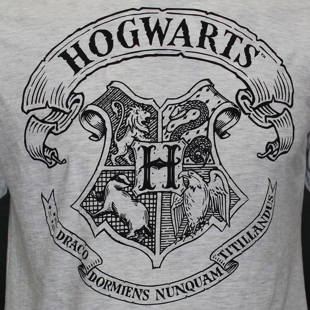 Harry Potter Harry Potter Hogwarts-Schulemblem-T-Shirt Grau Harry Potter Harry Potter Hogwarts-Schulemblem-T-Shirt Grau
