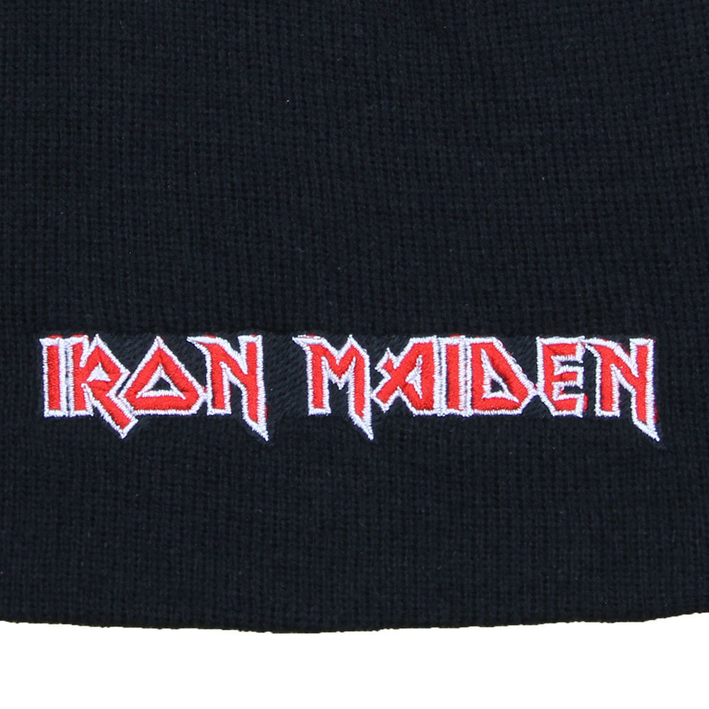 Band Merchandise Iron Maiden Band-Logo Beanie-Mütze Schwarz – Offizielles Merchandise Band Merchandise Iron Maiden Band-Logo Beanie-Mütze Schwarz – Offizielles Merchandise