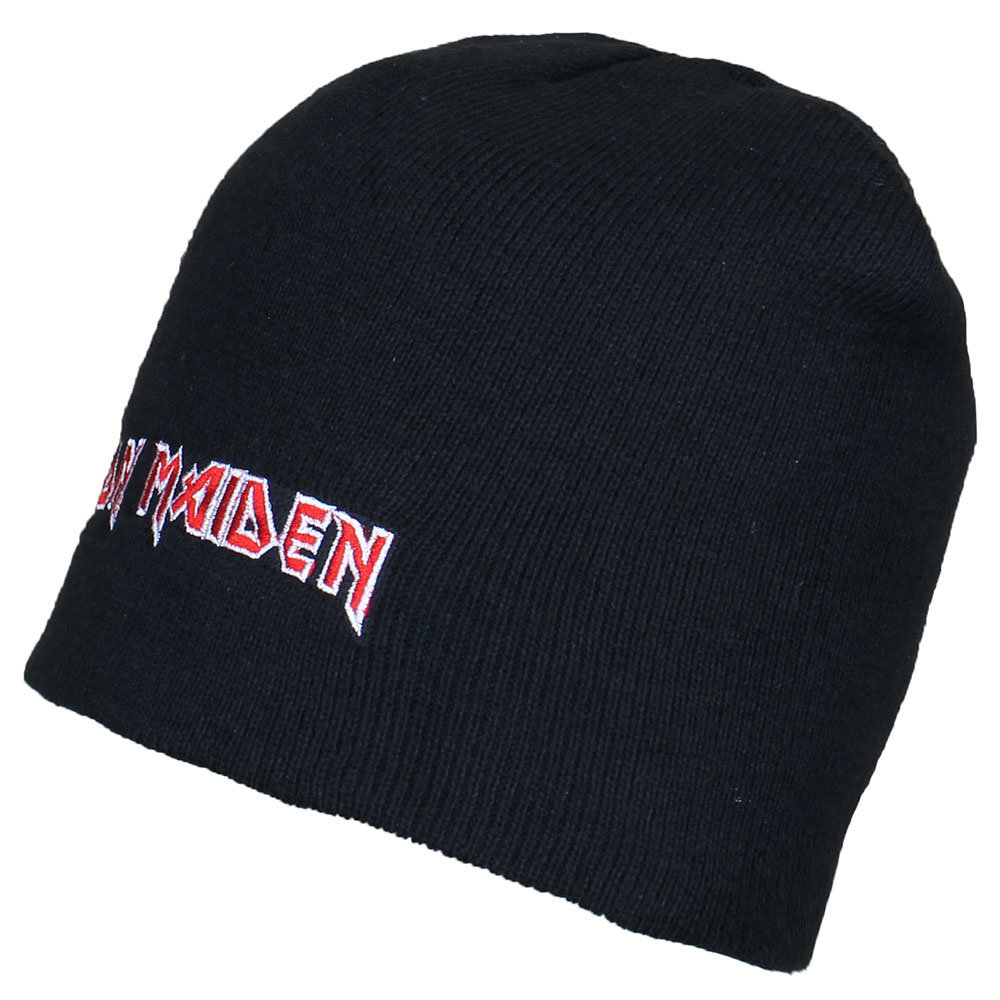 Band Merchandise Iron Maiden Band Logo Beanie Muts Zwart - Officiële Merchandise