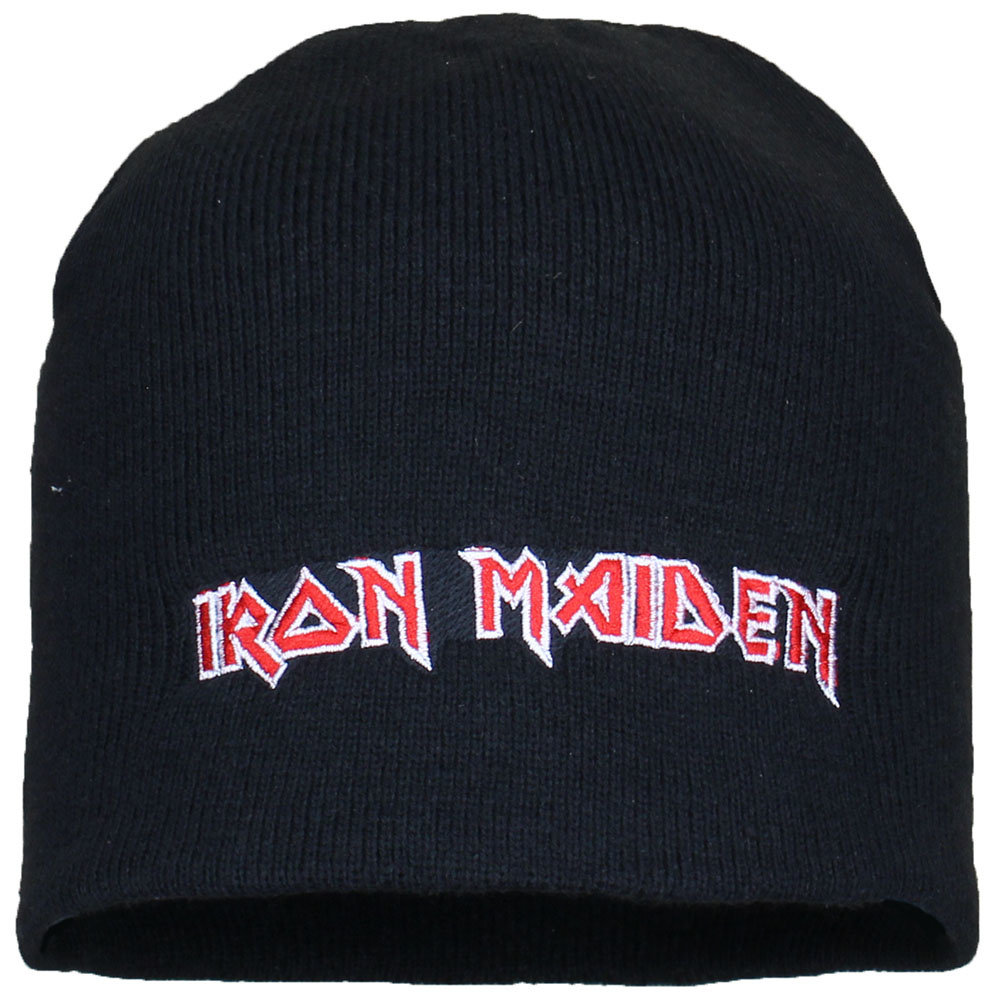 Band Merchandise Iron Maiden Band Logo Beanie Muts Zwart - Officiële Merchandise