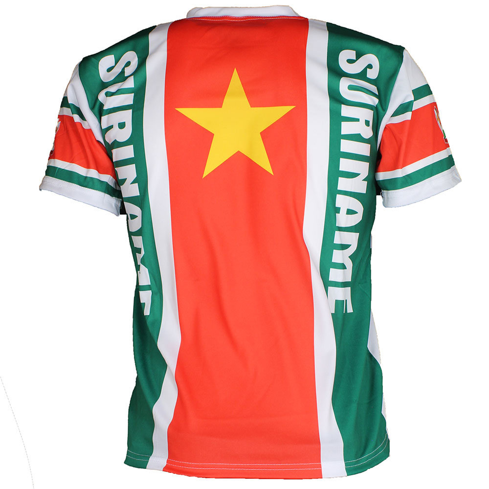 Suriname Fußball-Sport-T-Shirt mit Suriname-Flagge Suriname Fußball-Sport-T-Shirt mit Suriname-Flagge
