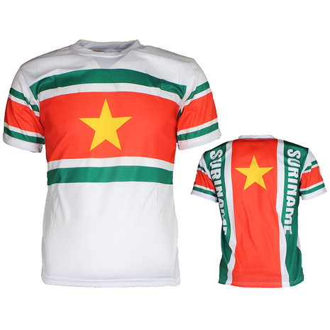 Suriname Fußball-Sport-T-Shirt mit Suriname-Flagge Suriname Fußball-Sport-T-Shirt mit Suriname-Flagge