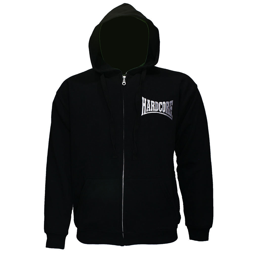 Hardcore Hardcore Embroidered Logo Zipper Hoodie Jacket - High Quality Hardcore Hardcore Embroidered Logo Zipper Hoodie Jacket - High Quality