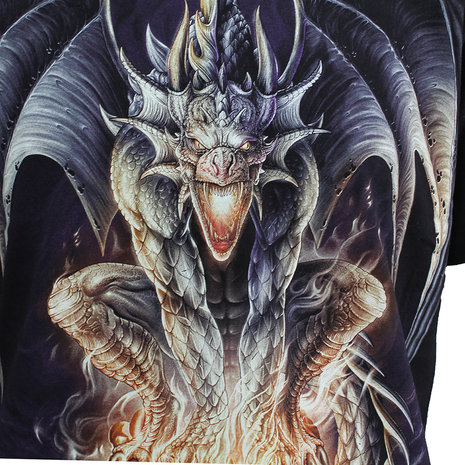 Biker 3D Glow in the Dark Draak T-Shirt Zwart - Hoge Kwaliteit Biker 3D Glow in the Dark Draak T-Shirt Zwart - Hoge Kwaliteit