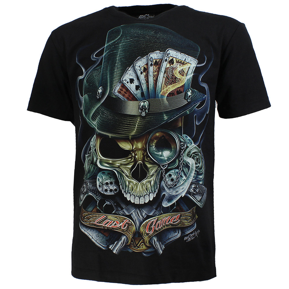 Biker Glow in the Dark Last Game T-Shirt Schwarz – Hohe Qualität