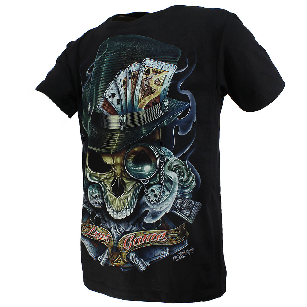 Biker Glow in the Dark Last Game T-Shirt Zwart - Hoge Kwaliteit Biker Glow in the Dark Last Game T-Shirt Zwart - Hoge Kwaliteit