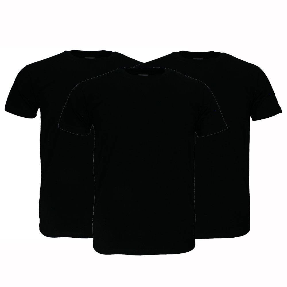 Basics Fruit Of The Loom Blank Cotton T-Shirts 3-Pack Black Basics Fruit Of The Loom Blank Cotton T-Shirts 3-Pack Black