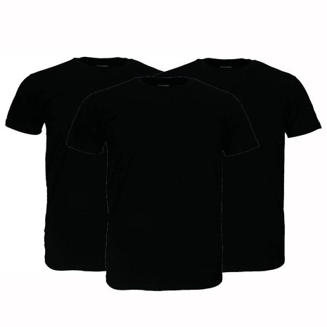 Basics Fruit Of The Loom Blank Cotton T-Shirts 3-Pack Black Basics Fruit Of The Loom Blank Cotton T-Shirts 3-Pack Black