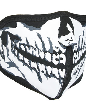 Biker Mondkap Facemask Skimasker Skull Print met Filter Biker Mondkap Facemask Skimasker Skull Print met Filter