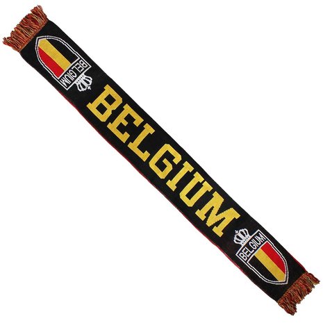 Fun & Fashion Belgium Flag and Crest Knitted Scarf - Original Design Fun & Fashion Belgium Flag and Crest Knitted Scarf - Original Design