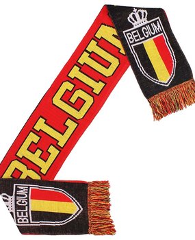 Fun & Fashion Gestrickter Schal mit belgischer Flagge und Wappen Fun & Fashion Gestrickter Schal mit belgischer Flagge und Wappen