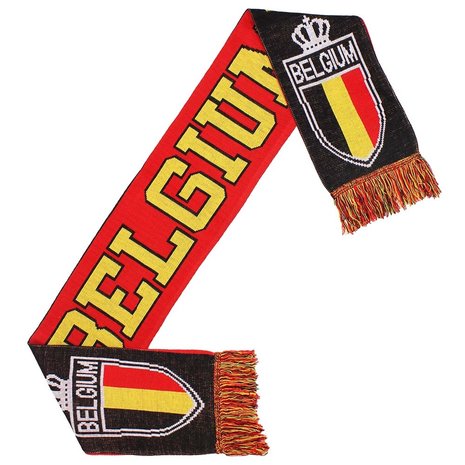 Fun & Fashion Belgium Flag and Crest Knitted Scarf - Original Design Fun & Fashion Belgium Flag and Crest Knitted Scarf - Original Design