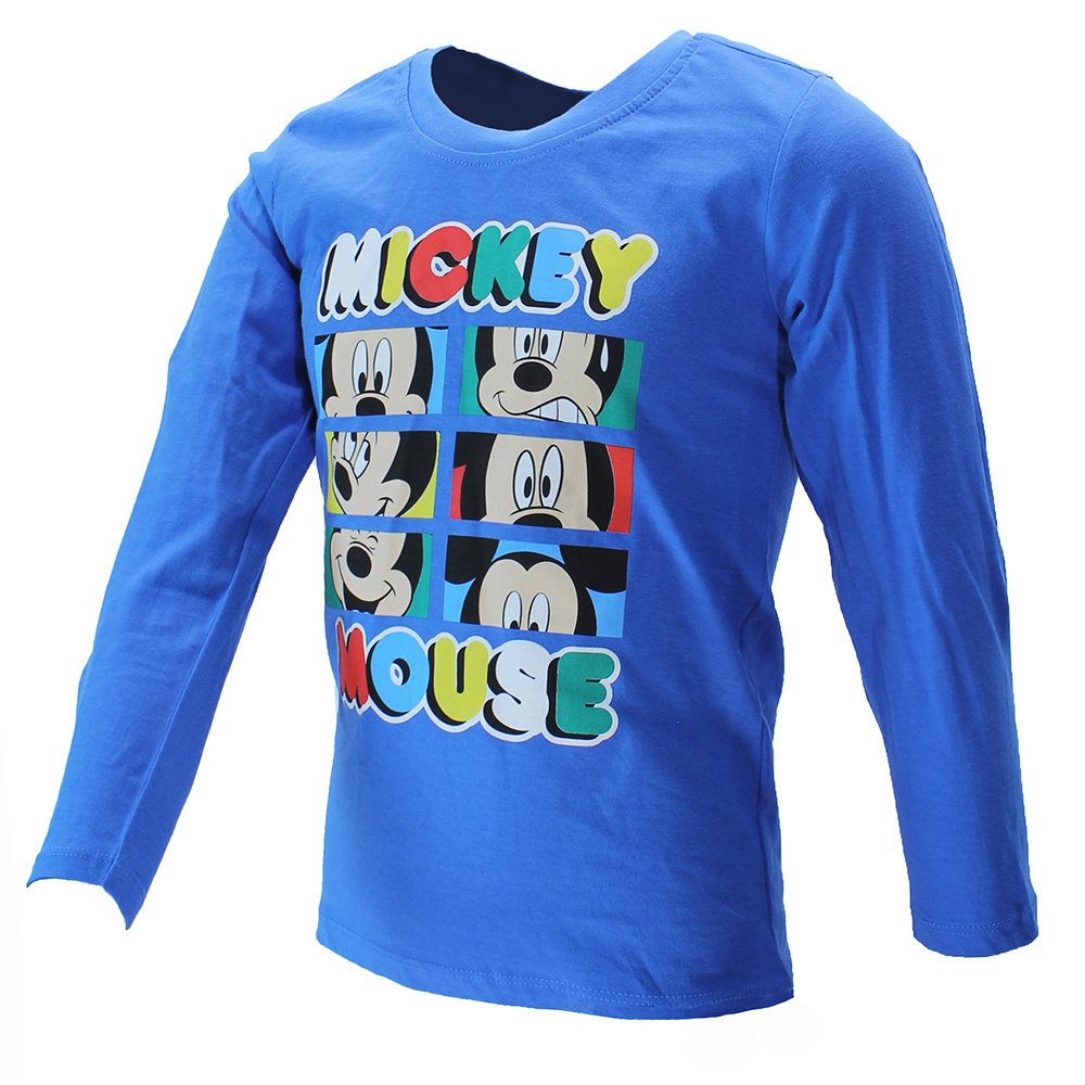 Mickey Mouse Disney Mickey Mouse Langarmshirt Kinder Blau – Offizielles Merch