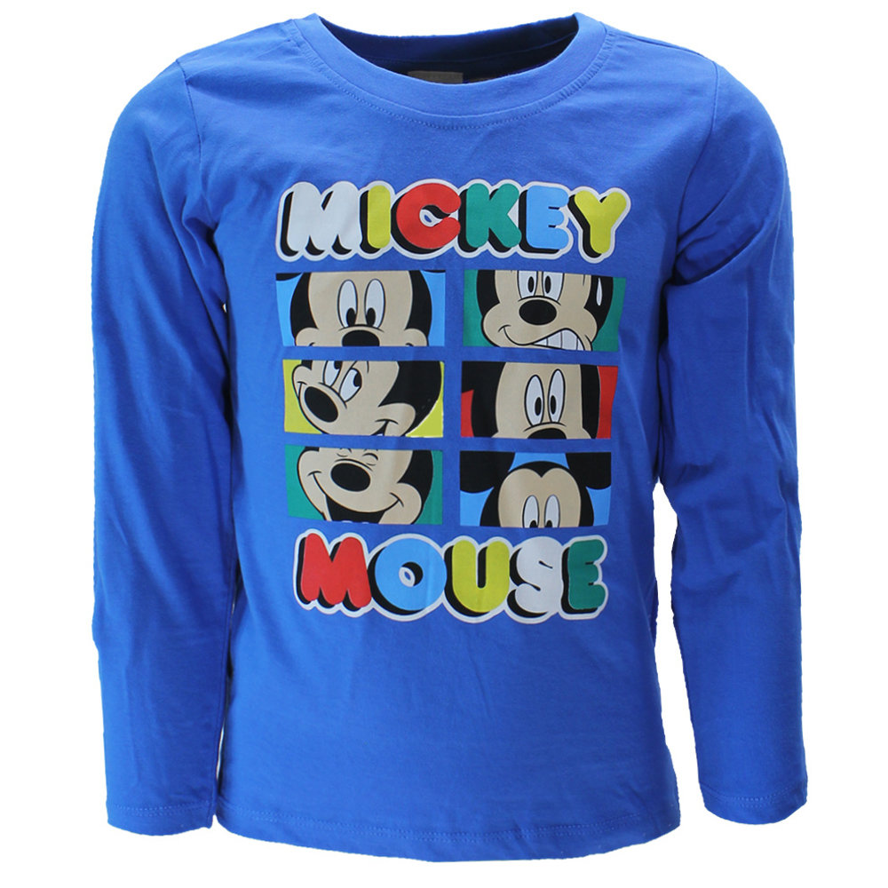 Mickey Mouse Disney Mickey Mouse Langarmshirt Kinder Blau – Offizielles Merch