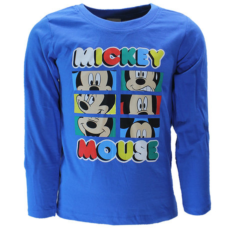 Mickey Mouse Disney Mickey Mouse Langarmshirt Kinder Blau – Offizielles Merch