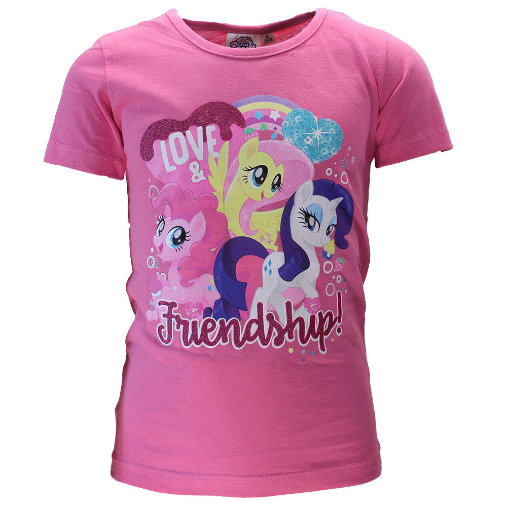 T-shirt My Little Pony Fille - Manches Courtes, Bleu Pâle, Avec Pipp Petals Et Zipp Storm