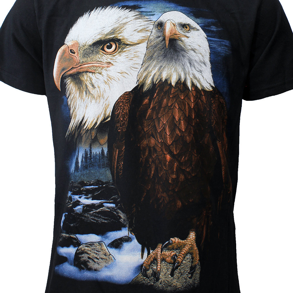 Rock Eagle / Biker T-Shirts Amerikanischer Weißkopfseeadler, Seeadler, Adler-T-Shirt – originelles Design Rock Eagle / Biker T-Shirts Amerikanischer Weißkopfseeadler, Seeadler, Adler-T-Shirt – originelles Design