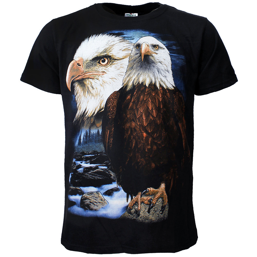 Rock Eagle / Biker T-Shirts Amerikanischer Weißkopfseeadler, Seeadler, Adler-T-Shirt – originelles Design Rock Eagle / Biker T-Shirts Amerikanischer Weißkopfseeadler, Seeadler, Adler-T-Shirt – originelles Design