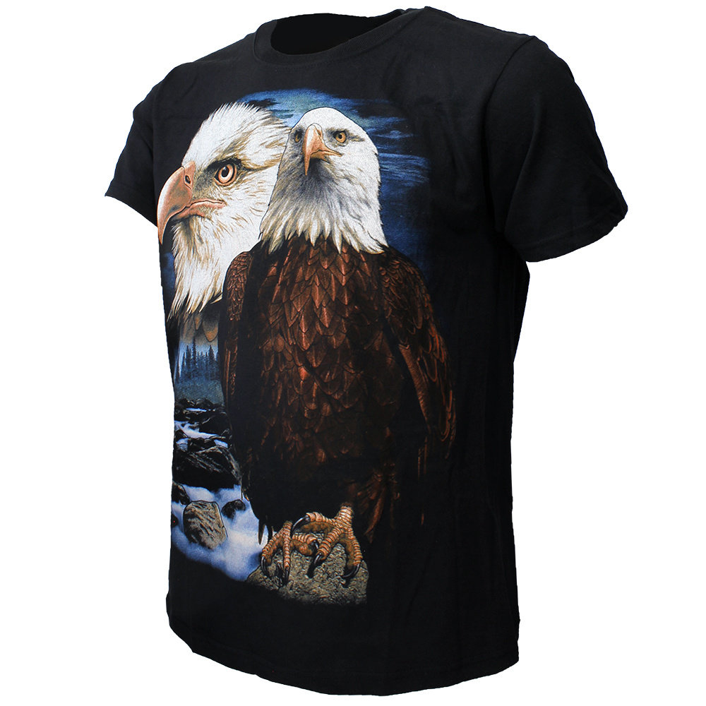 Rock Eagle / Biker T-Shirts Amerikanischer Weißkopfseeadler, Seeadler, Adler-T-Shirt – originelles Design Rock Eagle / Biker T-Shirts Amerikanischer Weißkopfseeadler, Seeadler, Adler-T-Shirt – originelles Design
