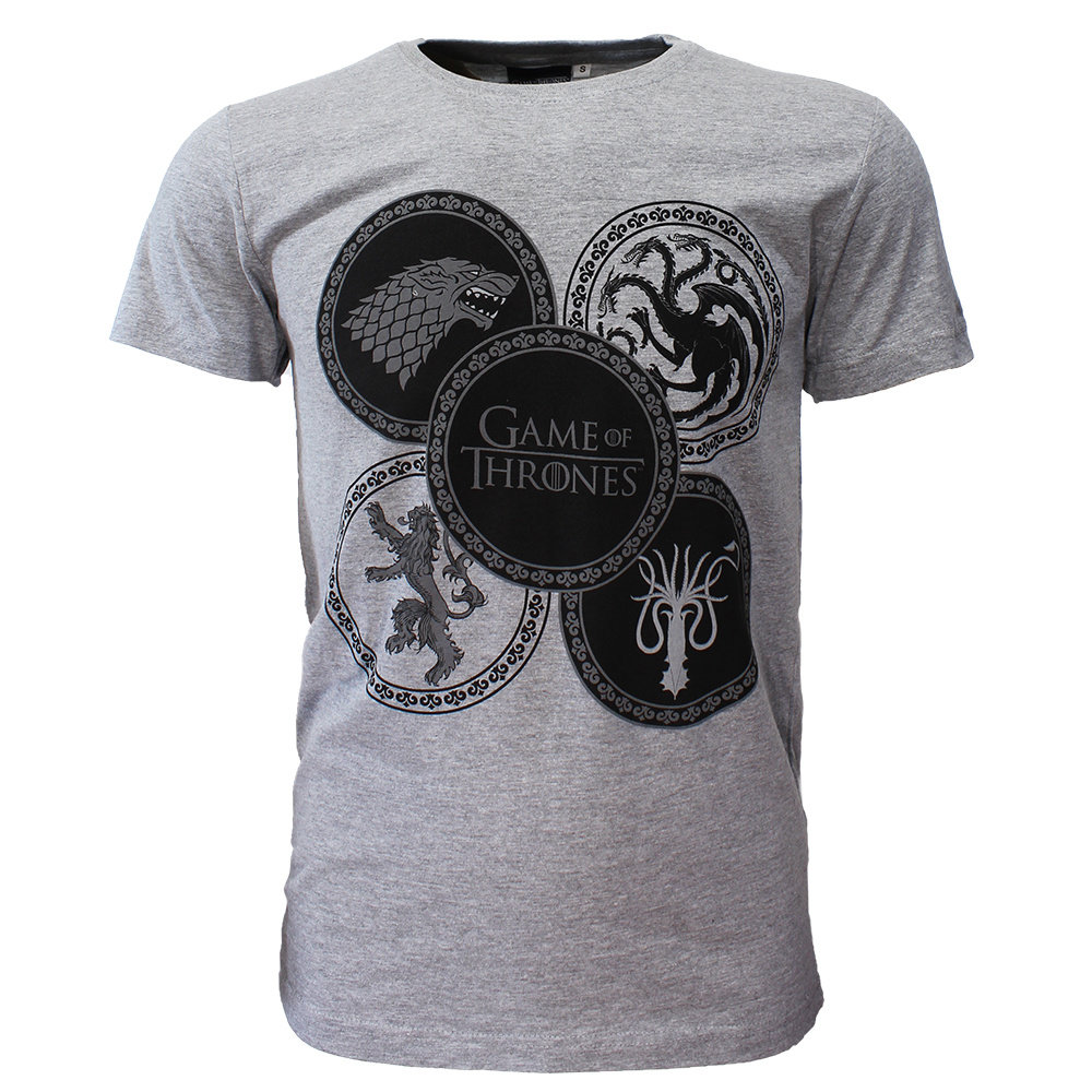 Game of Thrones Game of Thrones House Emblems T-Shirt Gray - Official Merchandise Game of Thrones Game of Thrones House Emblems T-Shirt Gray - Official Merchandise