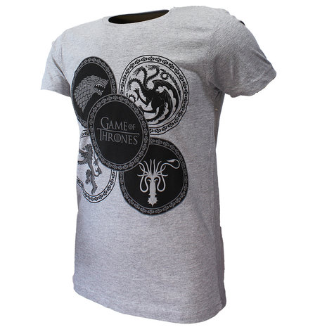 Game of Thrones Game of Thrones House Emblems T-Shirt Gray - Official Merchandise Game of Thrones Game of Thrones House Emblems T-Shirt Gray - Official Merchandise