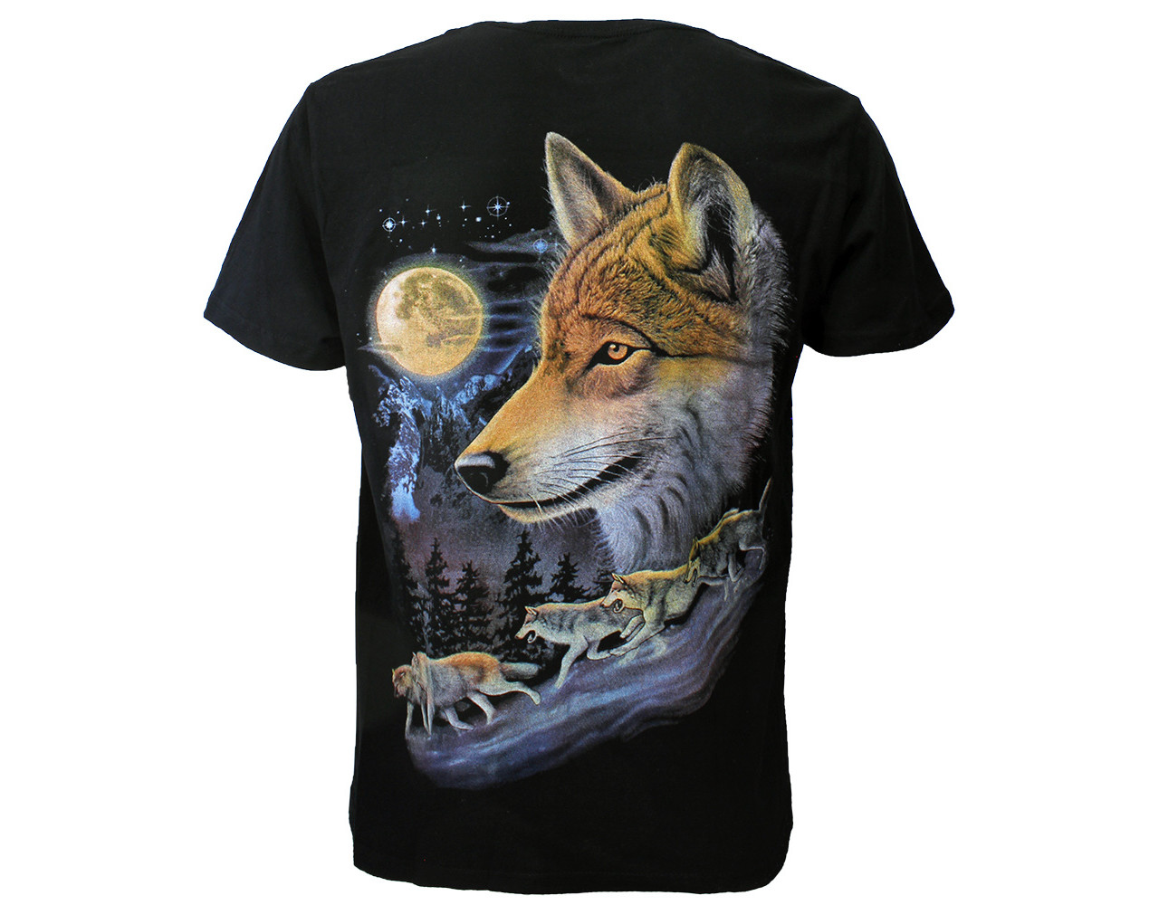 Wolves Full Moon T-Shirt Black - Popmerch.com