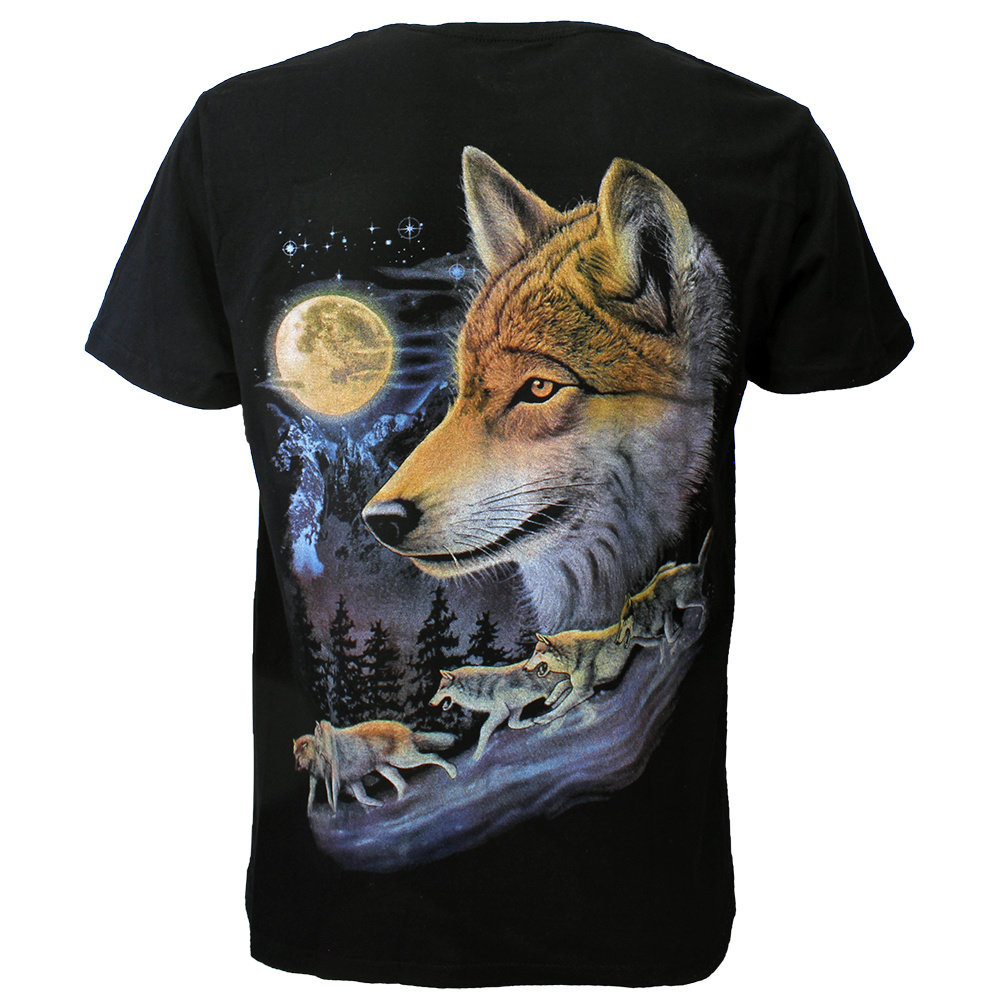 Rock Eagle / Biker T-Shirts Wolves Full Moon Wolf Pack T-Shirt - Original Design Rock Eagle / Biker T-Shirts Wolves Full Moon Wolf Pack T-Shirt - Original Design