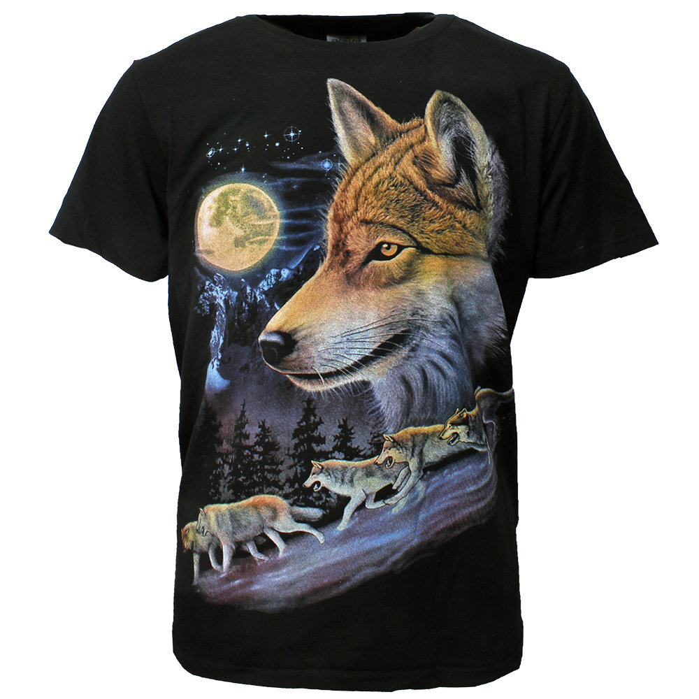 Wolven Wolf Pack Volle Maan T-Shirt - Origineel Design Wolven Wolf Pack Volle Maan T-Shirt - Origineel Design