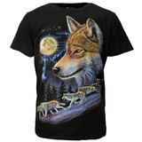 Rock Eagle / Biker T-Shirts Wölfe Wolf Pack Vollmond T-Shirt