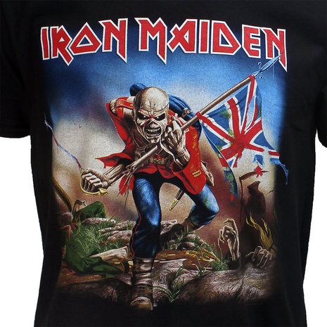 Band Merchandise Iron Maiden The Trooper T-Shirt Zwart - Officiële Merchandise
