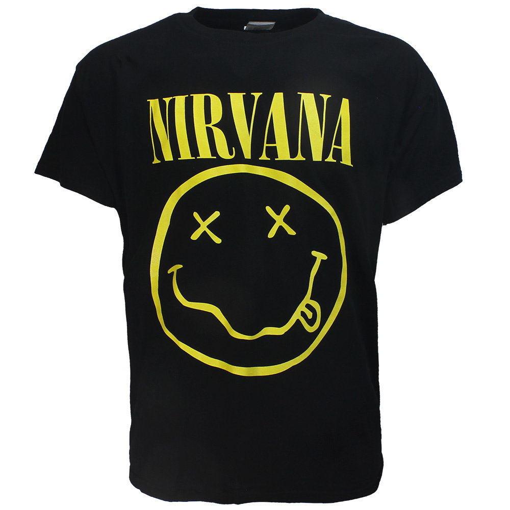 Nirvana Yellow Smiley Band T-Shirt Zwart - Officiële Merchandise ...