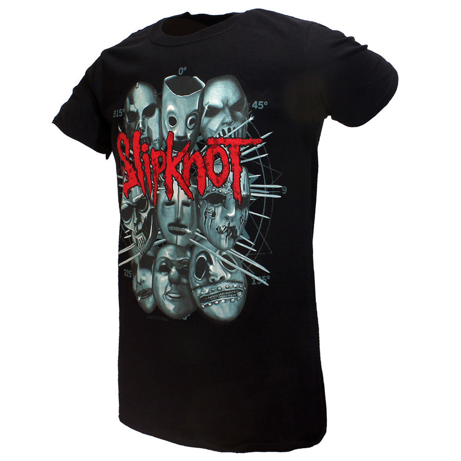 Slipknot Masks Official Band TShirt Zwart