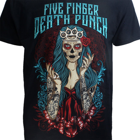 Band Merchandise Five Finger Death Punch Lady Muerta T-Shirt – Offizielles Merchandise Band Merchandise Five Finger Death Punch Lady Muerta T-Shirt – Offizielles Merchandise