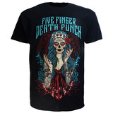 Band Merchandise Five Finger Death Punch Lady Muerta Band T-Shirt Band Merchandise Five Finger Death Punch Lady Muerta Band T-Shirt