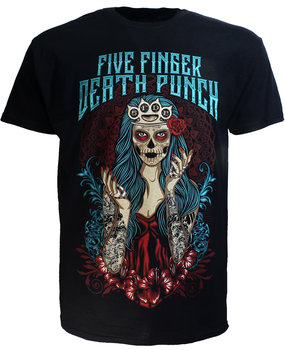 Band Merchandise Five Finger Death Punch Lady Muerta Band T-Shirt Band Merchandise Five Finger Death Punch Lady Muerta Band T-Shirt