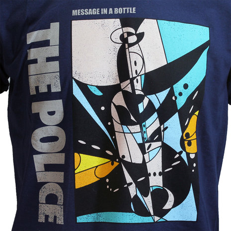 Police Message In A Bottle T-Shirt Blue 