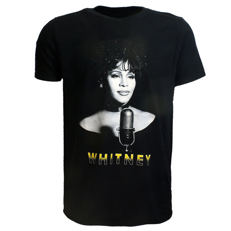 Band Merchandise Whitney Houston Photo T-Shirt Zwart - Officiële Merchandise Band Merchandise Whitney Houston Photo T-Shirt Zwart - Officiële Merchandise