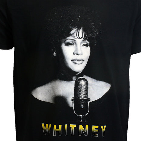 Band Merchandise Whitney Houston Photo T-Shirt Zwart - Officiële Merchandise Band Merchandise Whitney Houston Photo T-Shirt Zwart - Officiële Merchandise