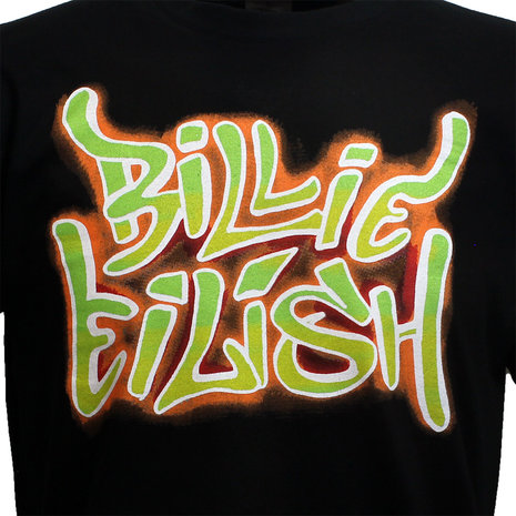 Band Merchandise Billie Eilish Neon Graffiti T-Shirt – Offizielles Merchandise Band Merchandise Billie Eilish Neon Graffiti T-Shirt – Offizielles Merchandise