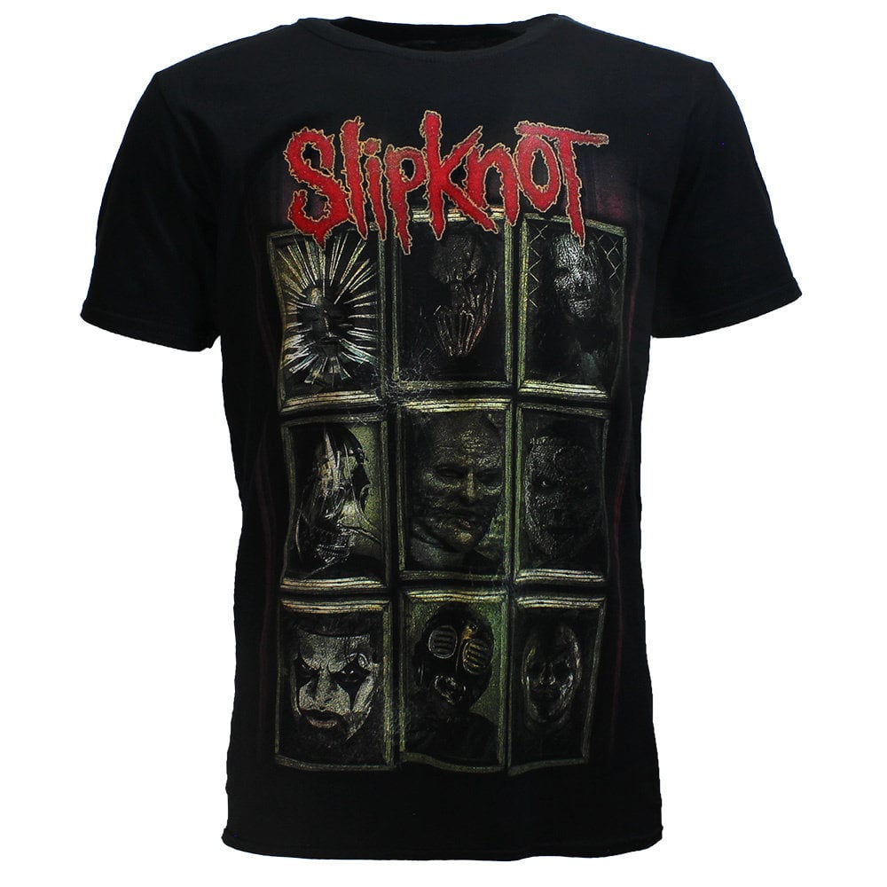 Slipknot New Masks Official Band T-Shirt Zwart - Popmerch.com