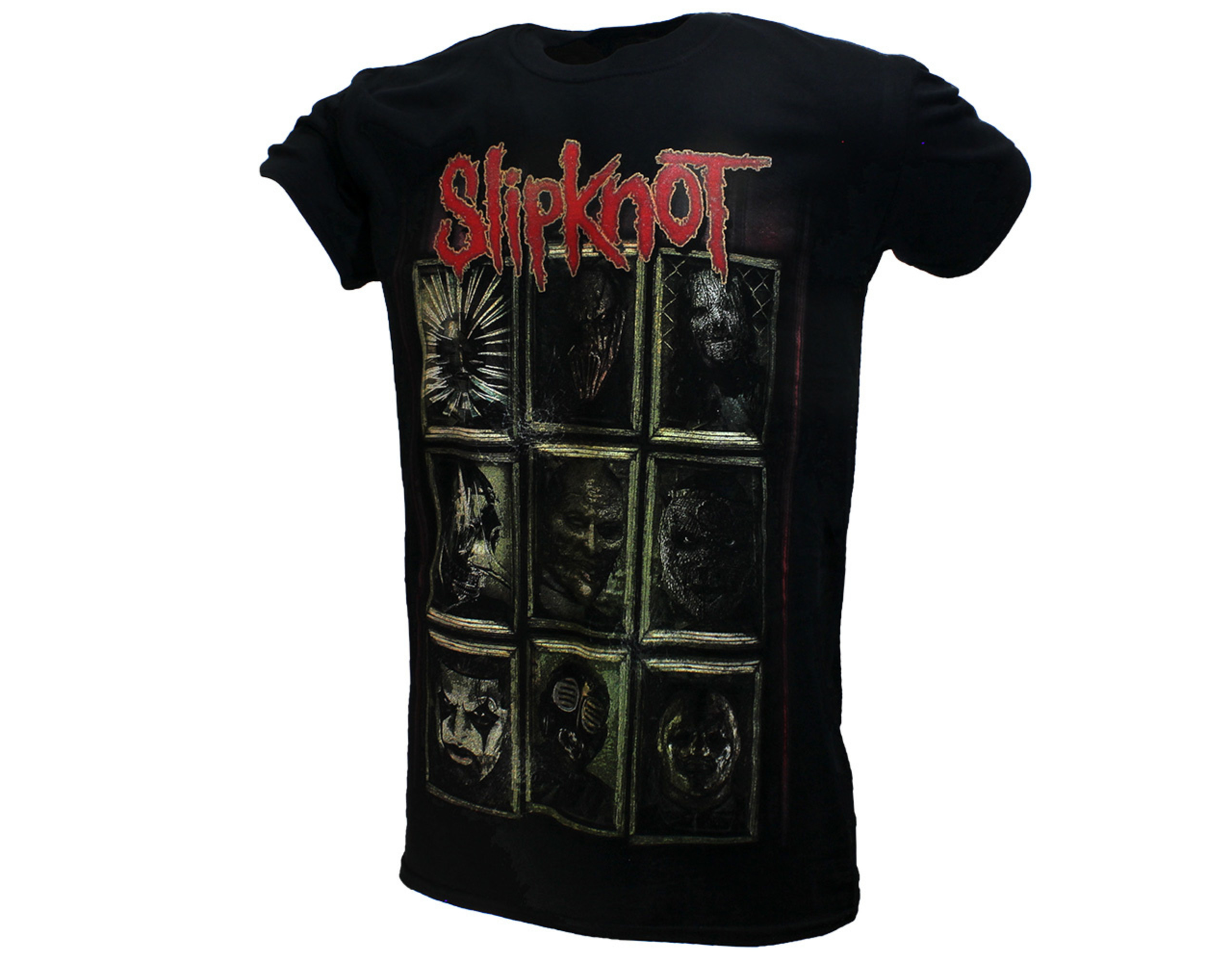 Slipknot New Masks Official Band T-Shirt Zwart - Popmerch.com